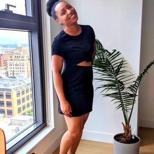 Silence + Noise Tie front shirt Dress 🖤